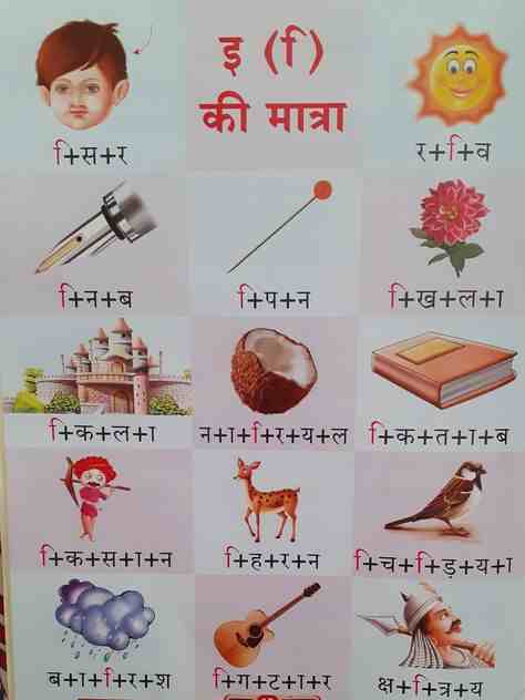 E Ki Matra Ke Shabd In Hindi Worksheets